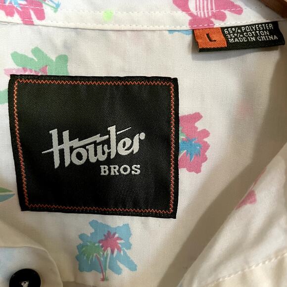 Howler Bros Aransas Button Down Shirt Bienvenidos Miami Shirt Ltd Edition Sz L - Picture 2 of 8